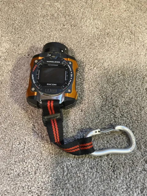 RICOH Waterproof Action Camera WG-M1 Orange w/ 8GB SD Card Bundle - No Battery