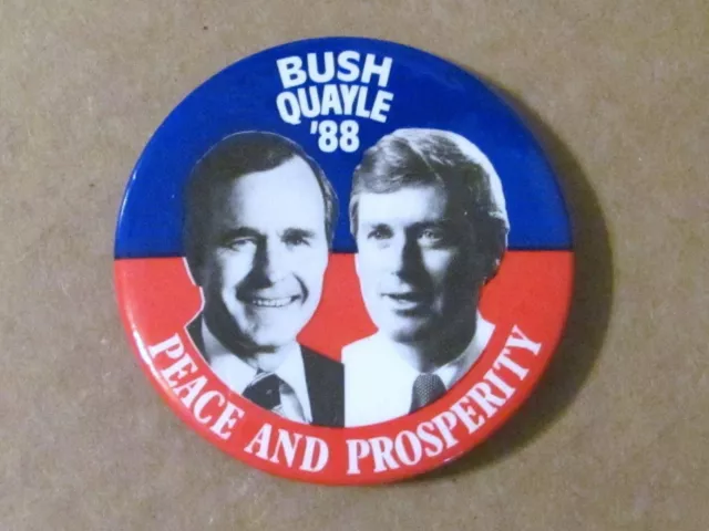 1988 George HW Bush for President 2 1/4" Pinback Button Peace And Prosperity