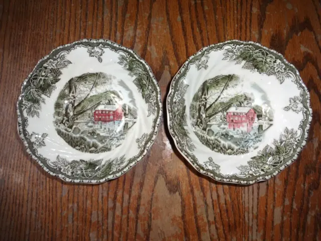 Johnson Bros. Friendly Village Old Mill 6" Round Soup Cereal Bowls Lot of 2