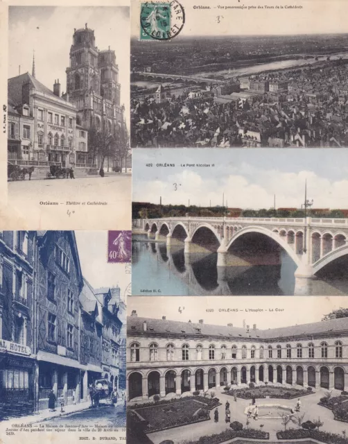 Lot de 100 cartes postales anciennes postcards différentes 1900-1945 ORLEANS 2