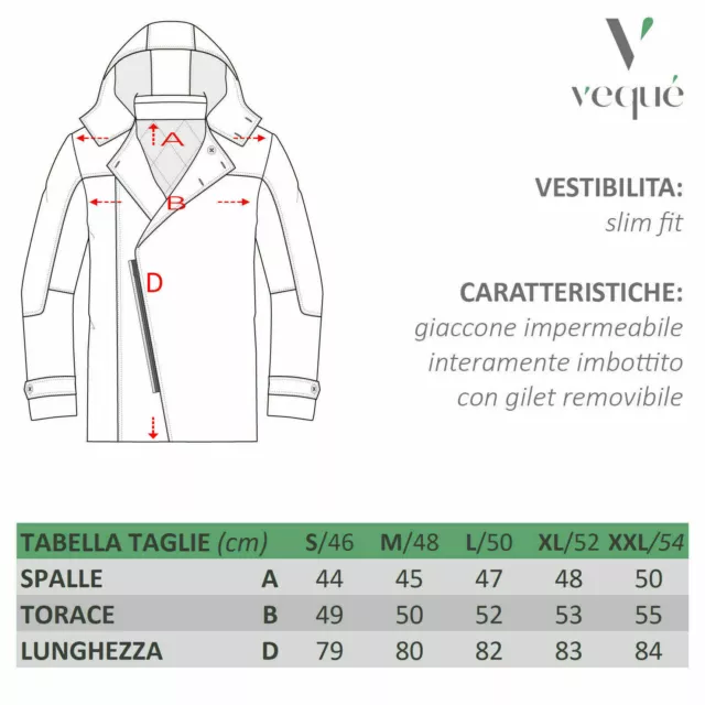 Giubbotto Uomo Cappotto Giubbino Invernale Giacca Trench Elegante Sartoriale 2