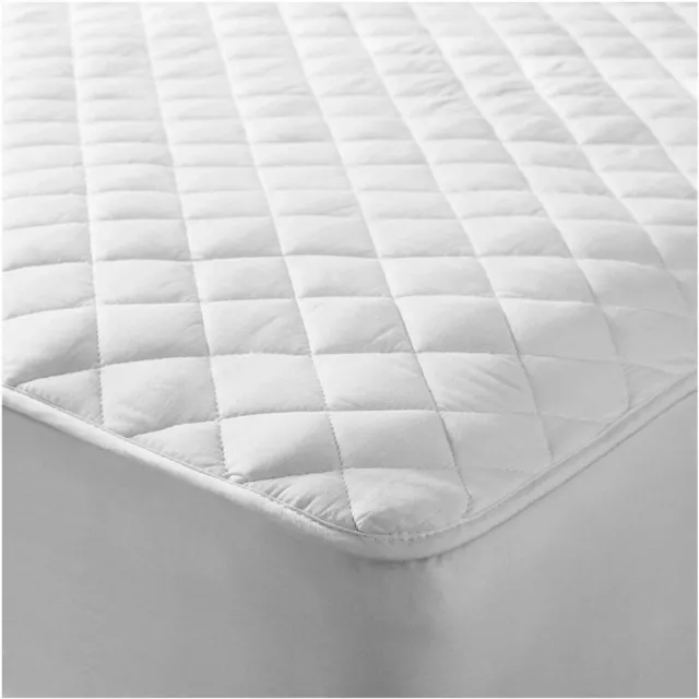 Quilted Fitted Mattress Protector Single cot bed 4 foot king Size Pillow Pair