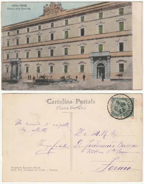 Ascoli Piceno - Palazzo Della Provincia - Viagg. 1908 -2450-