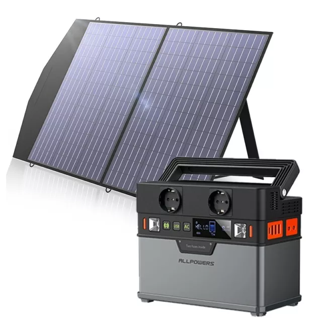 SWAREY Générateur Solaire Portable 500W 518Wh avec 100W Panneau Solaire  Pliable