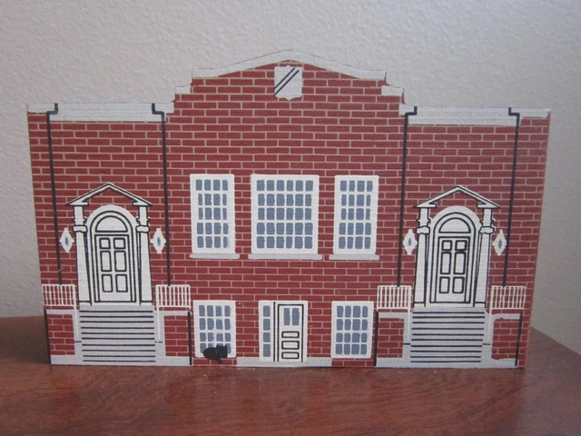Smithville Elementary School Ohio Cat's Meow Village Wood Block '88