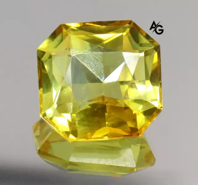 16.60 Ct Natural Certified Yellow Sapphire Ceylon Square Cut Loose VVS Gemstone