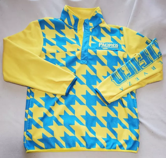 Cerveza Pacifico Clara Yellow Blue Full Zip Fleece Lightweight Jacket M