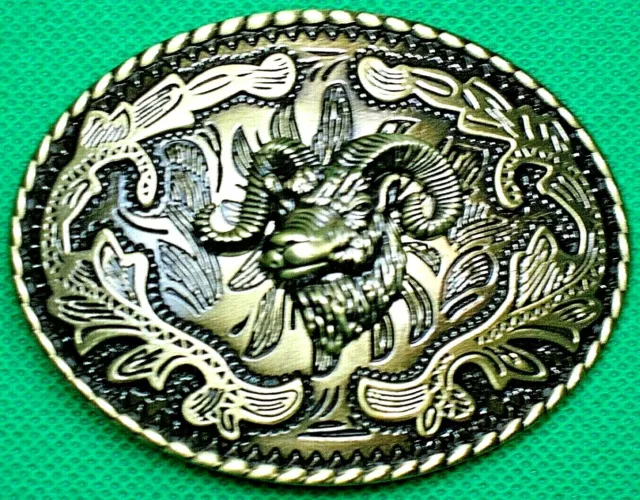 Belt Buckle "GOAT" Bronze Looks, Fit 4 cm Belt, Custom Made, DIY, Metal Casting.