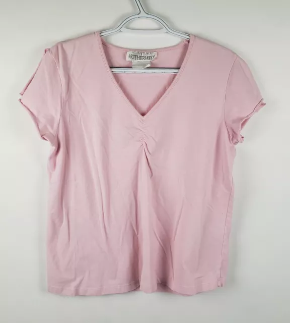 Motherhood Womens Maternity Shoulder Cut Short Sleeve T-Shirt Pink Size L