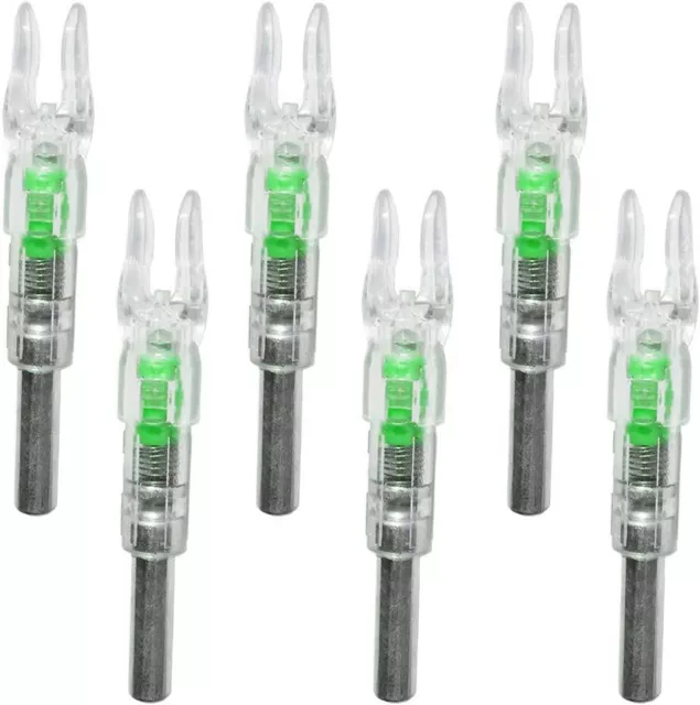 6X Automatic LED Arrows Lighted Nocks ID 6.2mm Arrows Nock Tail For Compound Bow
