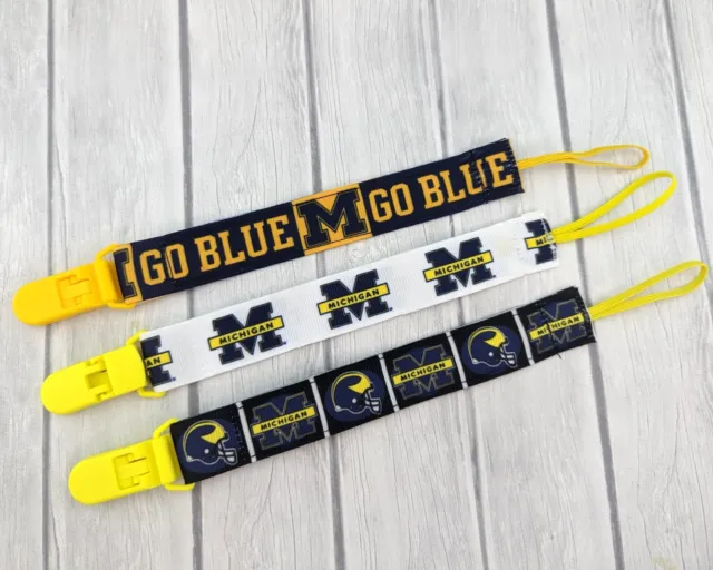 Pacifier Clip Pacifier Holder Baby Shower Gift College Pacifier Clip Michigan