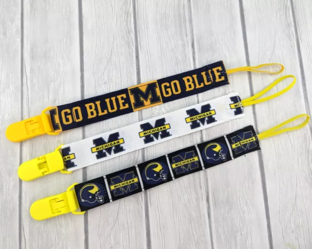 Pacifier Clip Pacifier Holder Baby Shower Gift College Pacifier Clip Michigan