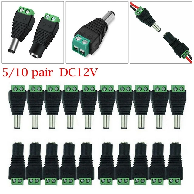 10 Pièces Connecteurs SM 2 Broches 2P Femelle + Prise Mâle Avec Adaptateur - Neuf Sous Blister