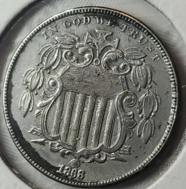 1868 Shield Nickel us 5c