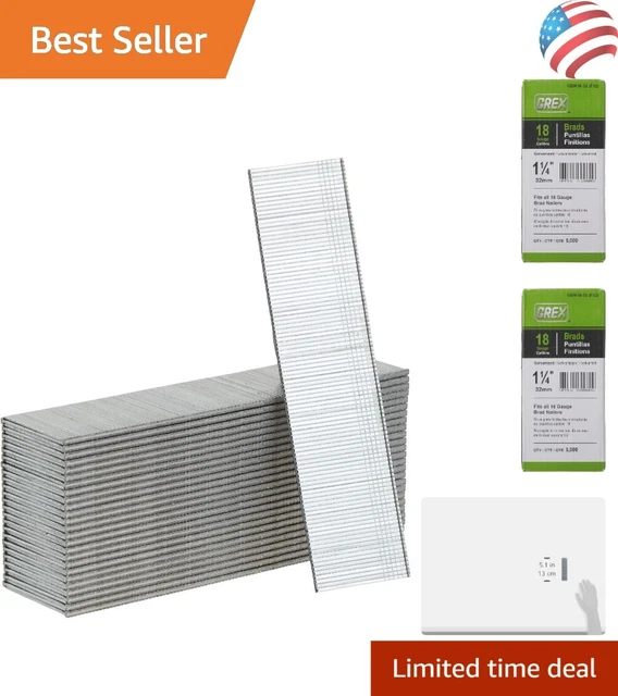 Premium 18 Ga. Galvanized Brad Nails - 5M Pack - Cabinets, Trim, Assembly