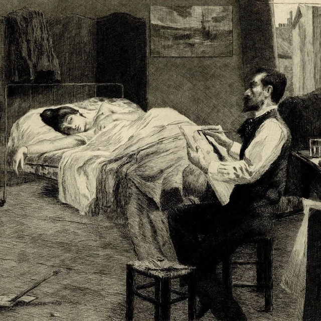 Gravure Originale Eugène Decisy 1895 - Scène Mythologique Femme Nymphe, Dimensions 53x45 Cm