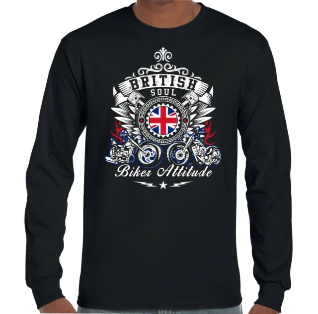 T-shirt biker britannica soul biker attitude uomo moto maglietta