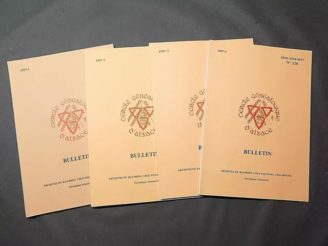 Lot  Bulletin CERCLE GENEALOGIQUE D'ALSACE 1997 (4 trimestres)