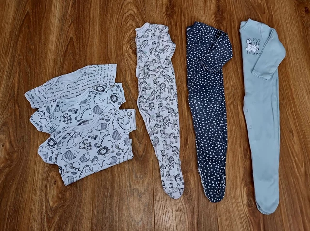 #26 Huge Bundle Of Baby Girls Sleepsuits Pjs Bodysuits Vests Age 9-12 Months 7