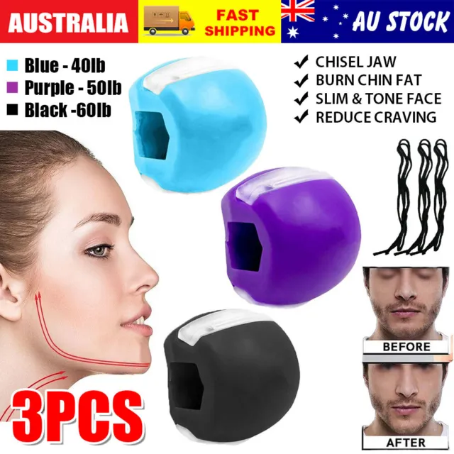 3PCS JAWLINE TRAINER Neck Toner Jaw Training Fitness Ball Face Muscle  Exerciser $13.99 - PicClick AU
