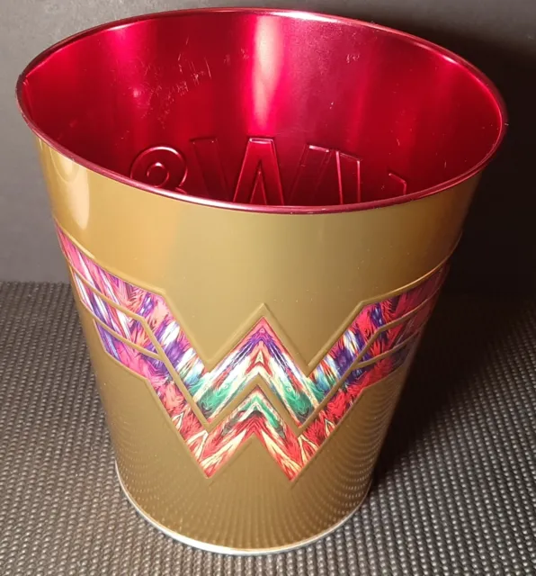 AMC Theatres Limited Edition Wonder Woman WW84 Popcorn Tin Bucket Gold Pink