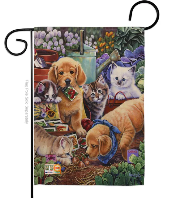 Helpful Garden Paws Pets Dog Puppy Cat Kitty Flowers House Yard Flag 2