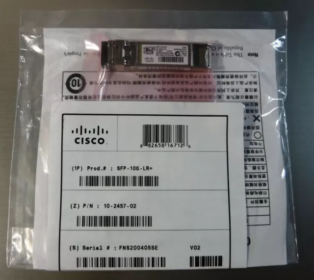 Nuovo Cisco Sfp-10g-lr = Originale Autentico Non Cinese Contraffazioni! 1-YR