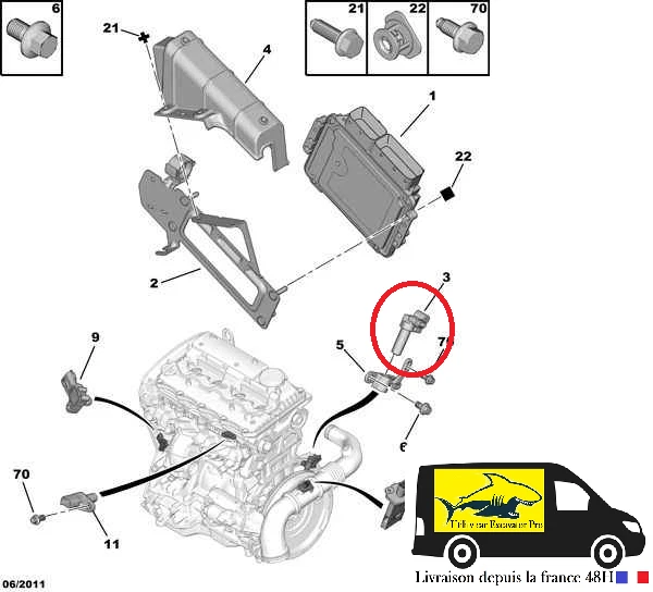 Capteur Pression Carburant Jumper Ducato Transit Boxer 2.2 2.4 TDCI HDI Multijet