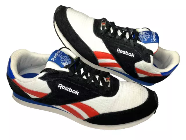 Reebok Royal Flag Classic Trainers Mens Size 12 Black/White/Red