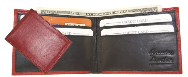 Genuine Leather Kids Small Thin Bifold Boys Mini Wallet