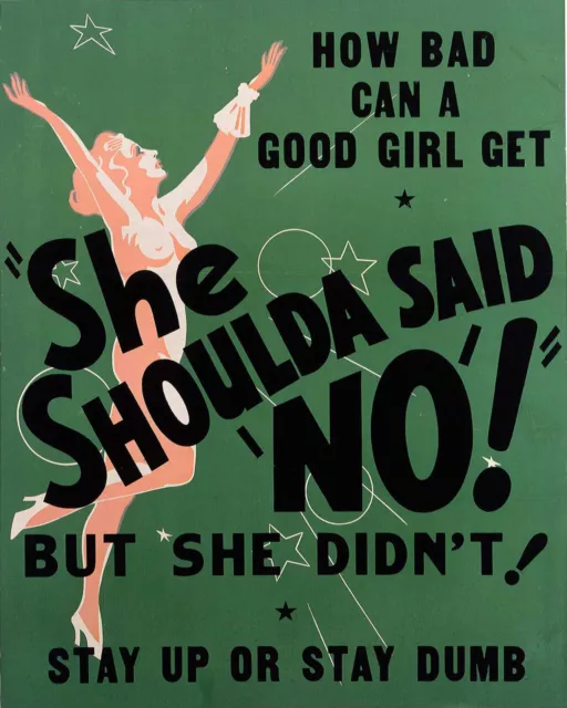 Reefer Poster Vintage Marijuana Propaganda Anti Drug Movie -She Shoulda Said No
