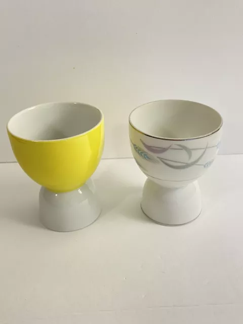 VINTAGE CERAMIC EGG Cup Holders ~ Made in Japan ~ Set of 2 ~ Mid