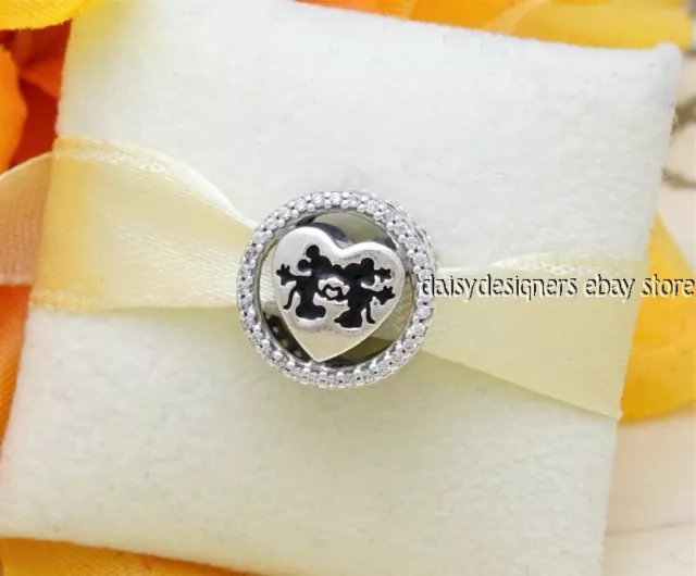 NEW Authentic Pandora Disney MINNIE & MICKEY LOVE Charm 791957CZ RETIRED