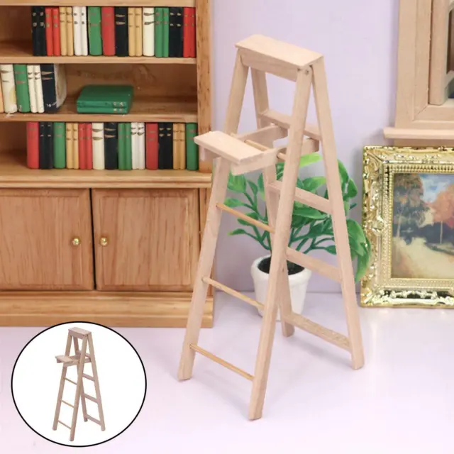 1:12 Dollhouse Miniature Ladder Birthday Gifts Kids Toys Pretend Play Doll House
