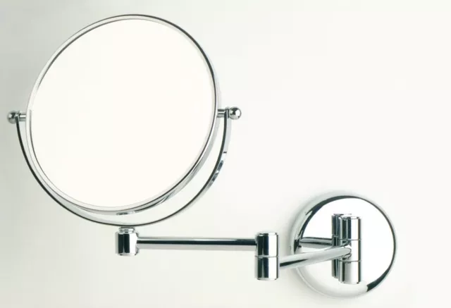 Specchio ingranditore da appoggio rettangolare in ottone cromato