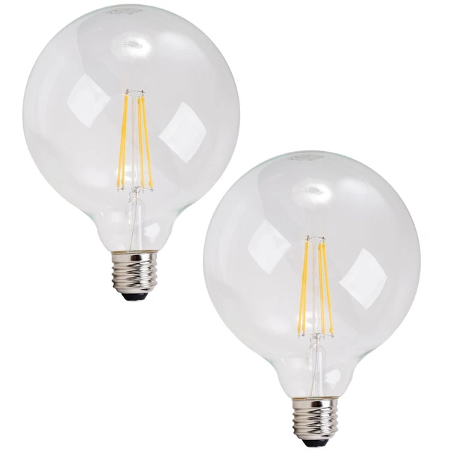 Ampoule LED Globe E27 3W, Culot Chromé Brillant, Lumière Chaude 250 Lm