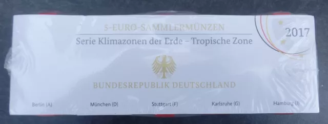 5 x 5 Euro BRD 2017 - PP Polierte Platte - Klimazonen der Erde - Tropische Zone