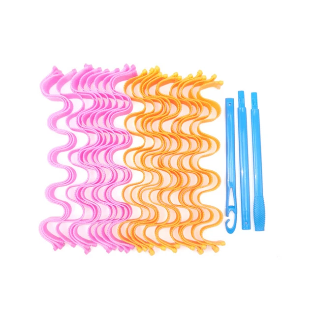1 Set Hair Curling Ribbon Non-slip Manual Easy to Operate Hair Rolling Tool Pvc