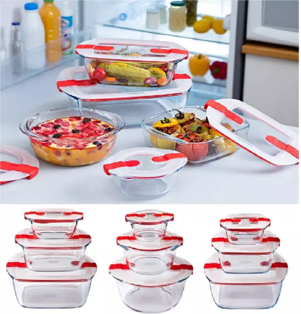 Pyrex Glass Containers Storage with Vented Lid Meal Food Cook and Heat All sizes