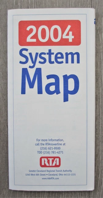 CLEVELAND RTA TRANSIT System Map (2004) Bus Trolley Subway Ohio OH EUR ...