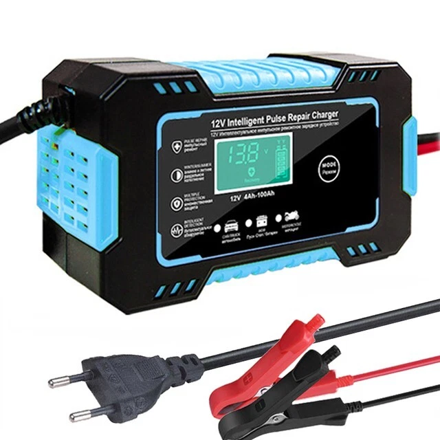 Chargeur de batterie Intelligent 12V 6A  pour voiture et moto avec écran LCD