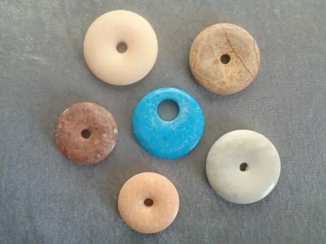 Mixed Lot Beads Gemstone Donut Focal Pendants Approx 40Mm-50Mm (6 Variations)