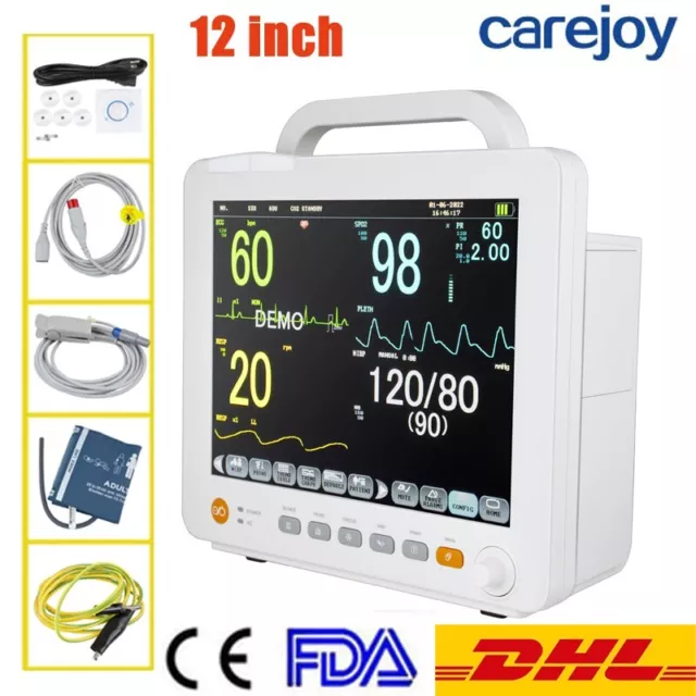 Modular Portable Plug-in Patient Monitor Multi-parameter Touch Screen 12 Inch