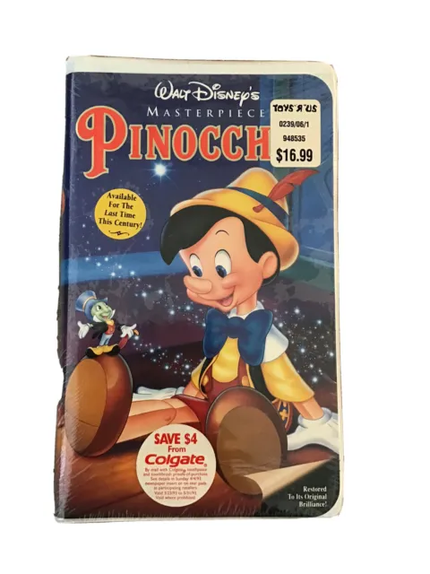 Walt Disney Masterpiece 239 Pinocchio VHS Factory Sealed Brand New