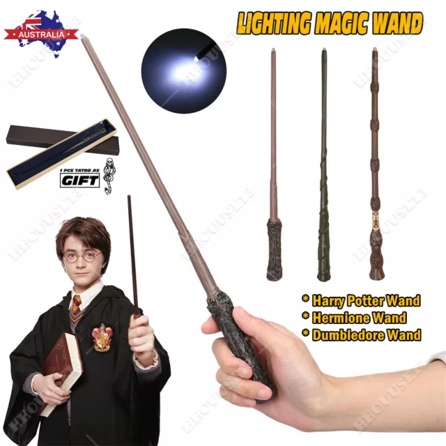 Harry Potter LED Light-up Magic Wand Hermione Dumbledore Cosplay Xmas Free Gifts