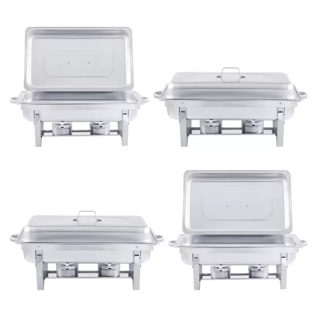 9L/8Q 4  Pack Chafer Chafing Dish Sets Pans Stainless Food Warmer Steel Catering