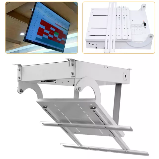 90° Rotation Electric Motorised TV Bracket Ceiling Hanger Mount for 32-70 inch