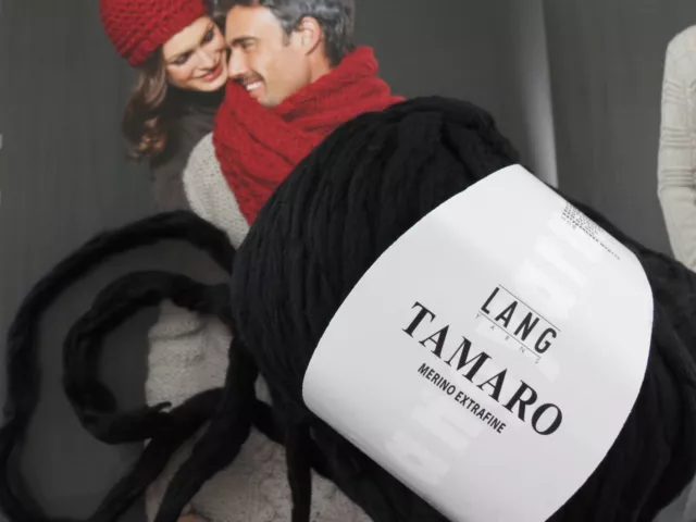 1 kg TAMARO chunki knit Schwarz Fb. 004 Merino Lang Yarns Lana UVP 149,50 €