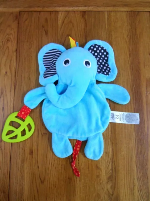 Marks & Spencer Blue Elephant Baby Comforter With Teether