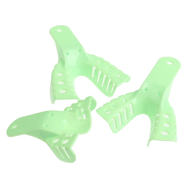 10Pcs Green Dental Impression Trays Plastic Dental Mouthguard Trays Oral Care ba